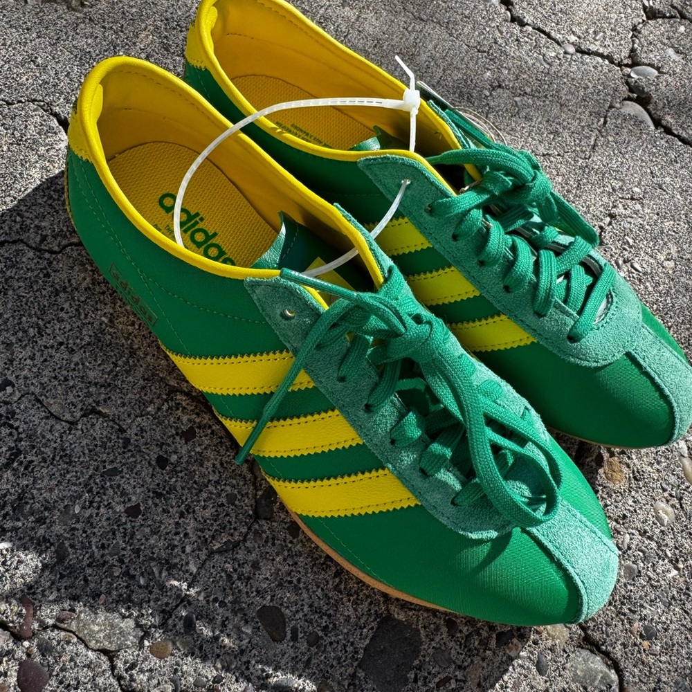 Adidas Women's Green and Yellow Tokyo Sneakers